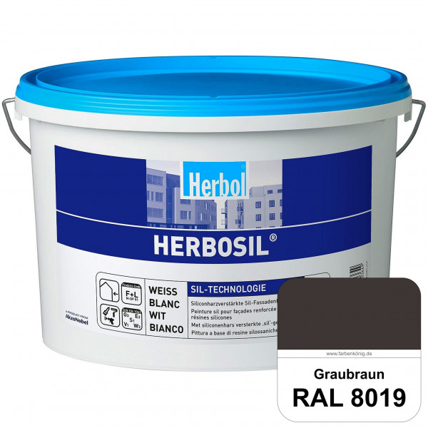 Herbosil (RAL 8019 Graubraun) streiflichtunempfindliche siliconharzverstärkte Fassadenfarbe