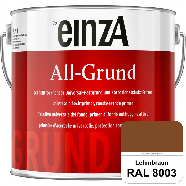 einzA All-Grund (RAL 8003 Lehmbraun) Schnelltrocknender Haftgrund & Korrosionsschutz-Primer