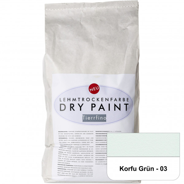DRY-PAINT Lehmtrockenfarbe - Korfu Grün - 03