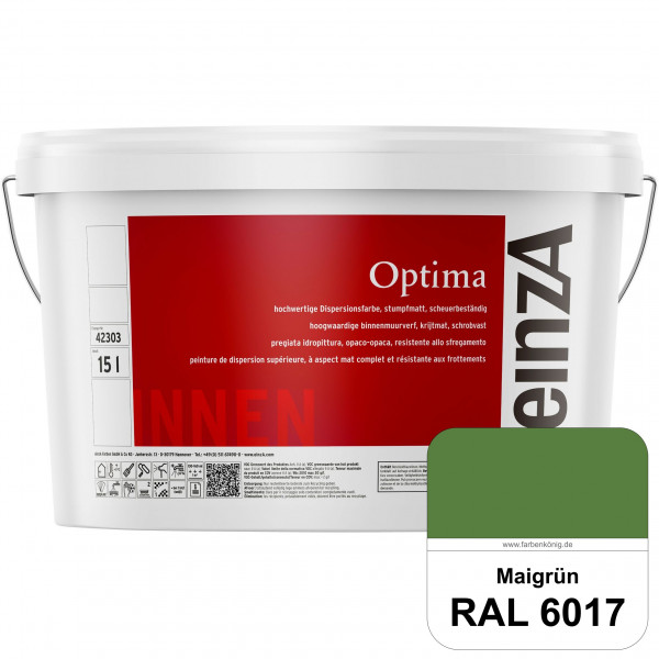 einzA Optima (RAL 6017 Maigrün) Stumpfmatte Dispersionsfarbe für hochwertige Anstriche