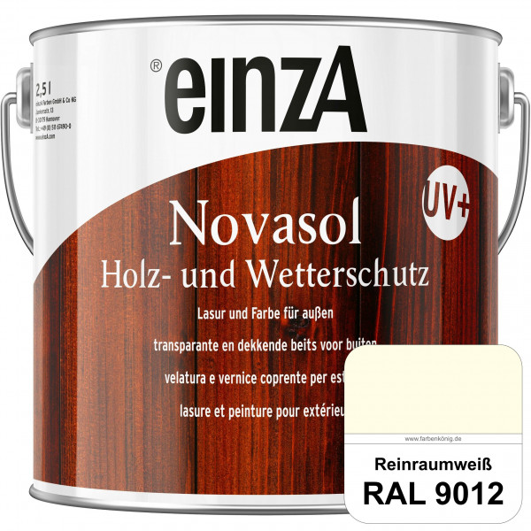einzA Novasol HW Farbe (RAL 9012 Reinraumweiß) Deckender Wetterschutz für außen