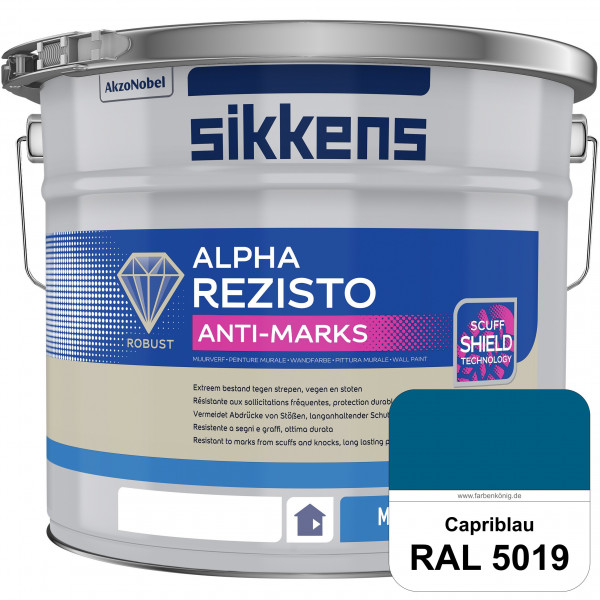 Alpha Rezisto Anti-Marks (RAL 5019 Capriblau) Extrem widerstandsfähige Innenwandfarbe