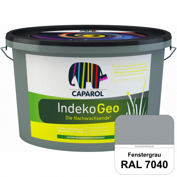 IndekoGeo (RAL 7040 Fenstergrau) Ressourcenschonende Premium Innenfarbe für stumpfmatte Oberflächen