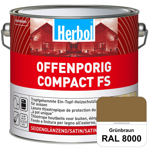 Offenporig Compact FS (RAL 8000 Grünbraun) Rationelle & thixotrope Ein-Topf-Holzlasur (außen)