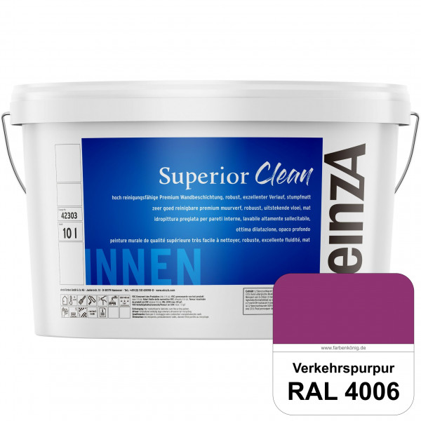 einzA Superior Clean (RAL 4006 Verkehrspurpur) Hoch reinigungsfähige, stumpfmatte Premium-Wandbeschi