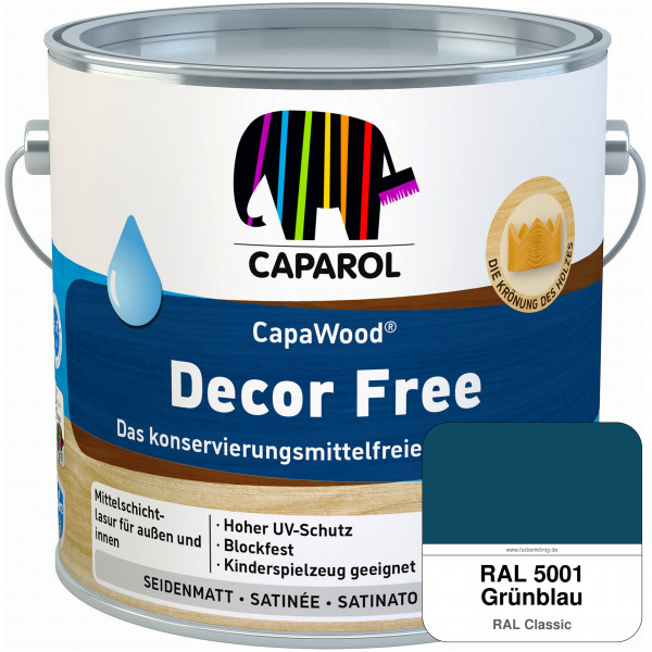 CapaWood® Decor Free (RAL 5001 Grünblau) - ersetzt Capadur DecorLasur KF
