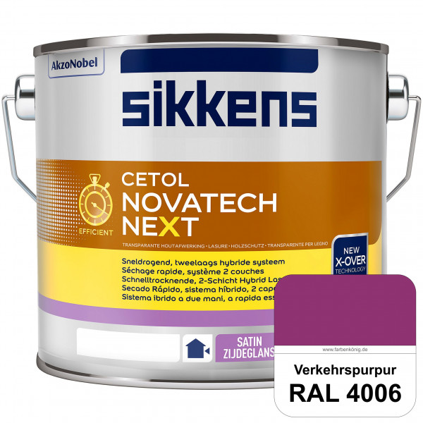 Cetol Novatech neXt (RAL 4006 Verkehrspurpur) Schnelltrocknende Hybrid-Lasur mit höchster Wetterbest