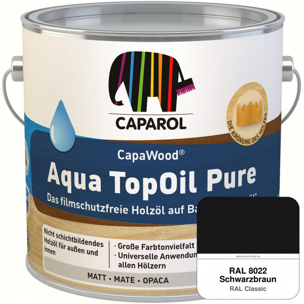 CapaWood® AquaTopOil Pure (RAL 8022 Schwarzbraun) - ersetzt CapaGreen Holz-Öl Aqua