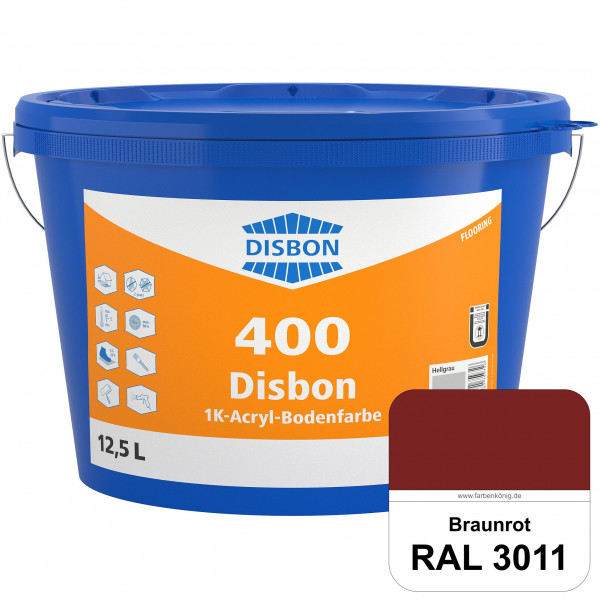 Disbon 400 1K-Acryl-Bodenfarbe (RAL 3011 Braunrot) Dispersionsbeschichtung für mineralische Bodenflä