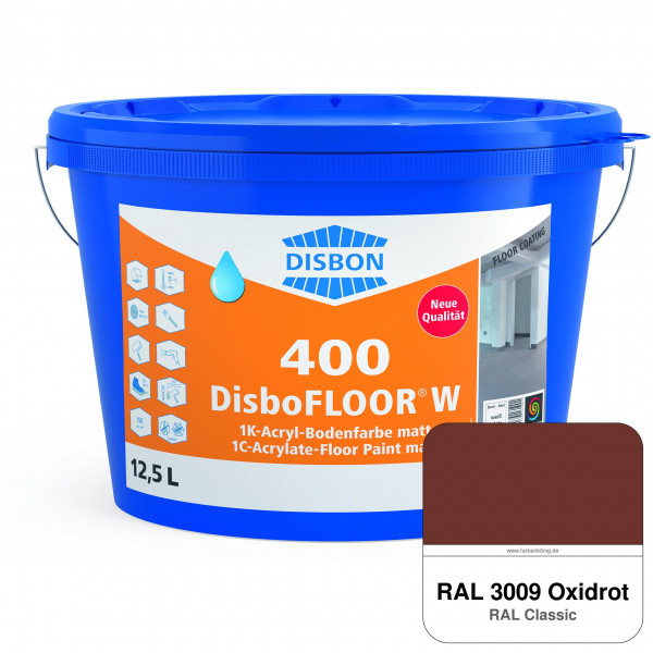 DisboFLOOR W 400 1K-Acryl-Bodenfarbe (RAL 3009 Oxidrot)