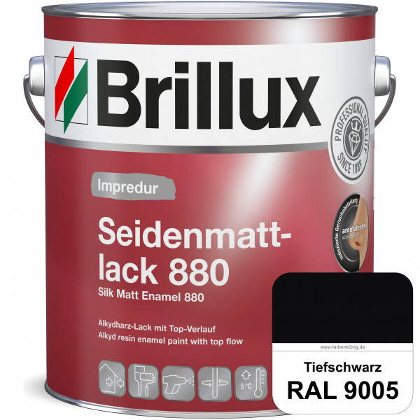 Impredur Seidenmattlack 880 (RAL 9005 Tiefschwarz) für Holz- oder Metallflächen innen & außen