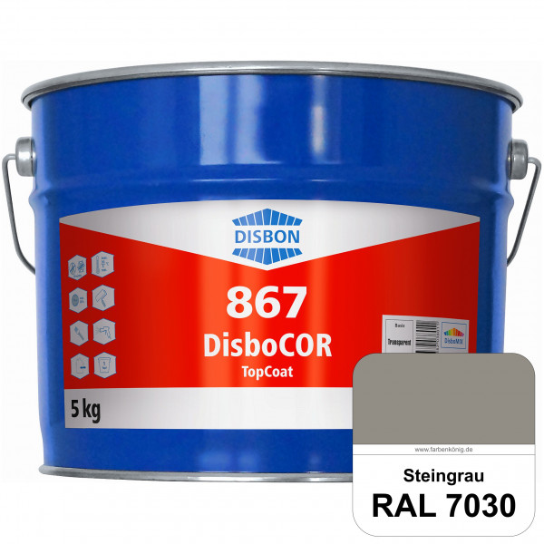 DisboCOR 867 TopCoat (RAL 7030 Steingrau) Anwendungsfreundliche Korrosionsschutz-Deckbeschichtung mi