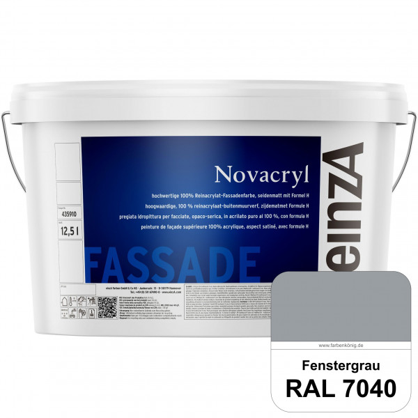 einzA Novacryl (RAL 7040 Fenstergrau) Reinacrylat-Fassadenfarbe, seidenmatt