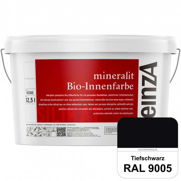 einzA mineralit Bio-Innenfarbe (RAL 9005 Tiefschwarz) Bio-Silikat-Innenfarbe gemäß VOB DIN 18 363