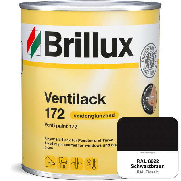 Ventilack Seidenglanz 172 (RAL 8022 Schwarzbraun)