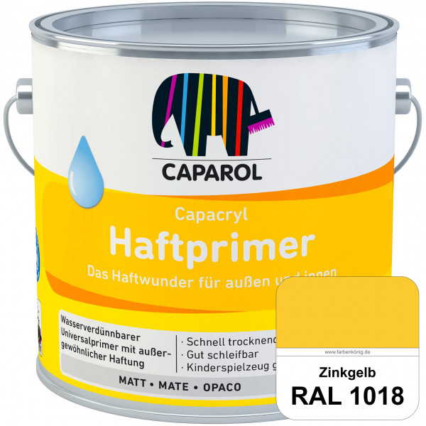 Capacryl Haftprimer (RAL 1018 Zinkgelb) Grundierungen Holz, Zink, Hart-PVC, Aluminium, Kupfer (innen