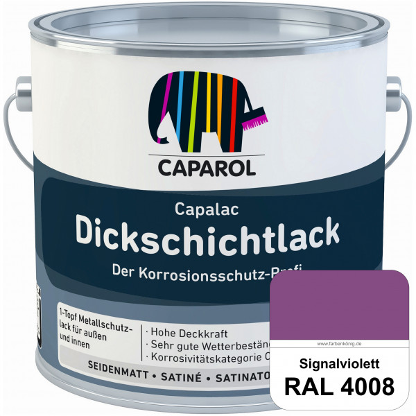 Capalac Dickschichtlack (RAL 4008 Signalviolett) 1-Topf Metallschutzlack (löselmittelhaltig) innen &