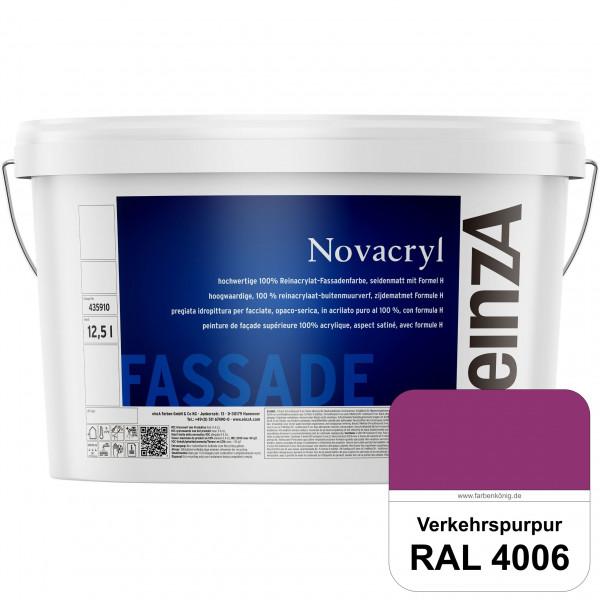 einzA Novacryl (RAL 4006 Verkehrspurpur) Reinacrylat-Fassadenfarbe, seidenmatt