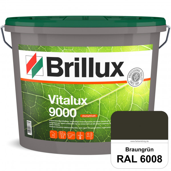 Vitalux 9000 (RAL 6008 Braungrün) konservierungsmittelfreie Innendispersion für Kinder- & Schlafzimm