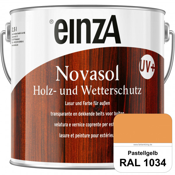 einzA Novasol HW Lasur (RAL 1034 Pastellgelb) Lasierender Wetterschutz für außen