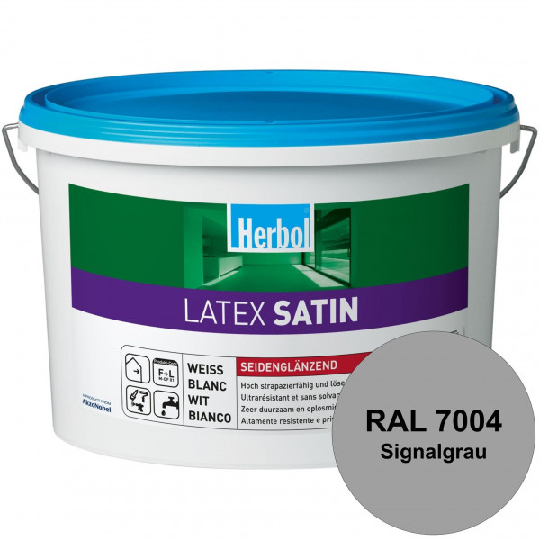 Latex Satin (RAL 7004 Signalgrau) Seidenglänzende Latexfarbe mit hoher Strapazierfähigkeit