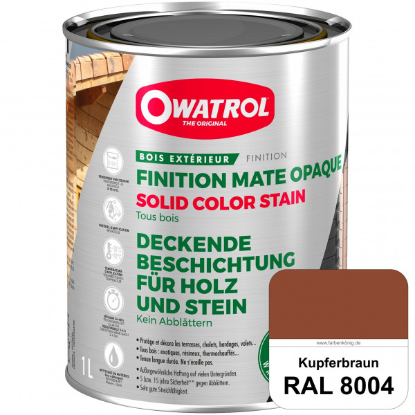 Solid Color Stain (RAL 8004 Kupferbraun) deckende und matte Wetterschutzfarbe außen