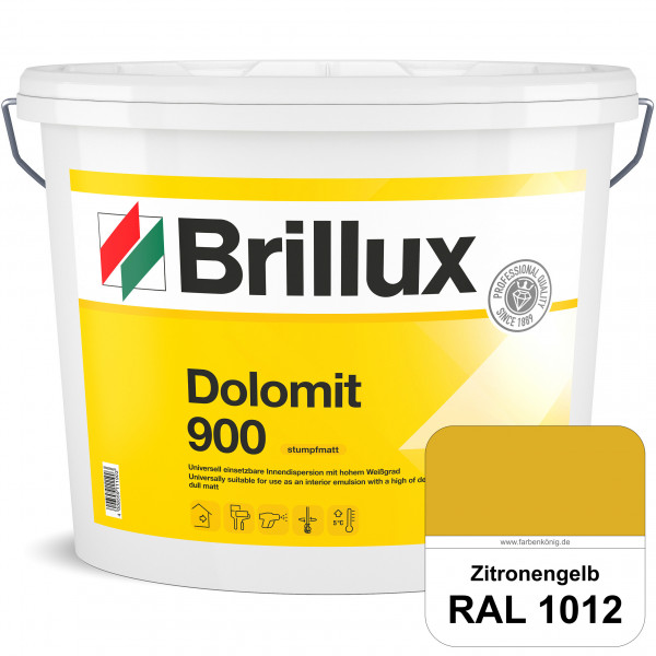 Dolomit 900 (RAL 1012 Zitronengelb) stumpfmatte Innen-Dispersionsfarbe mit gutem Deckvermögen