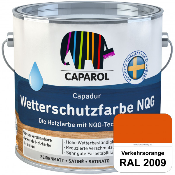 Capadur Wetterschutzfarbe NQG (RAL 2009 Verkehrsorange) Holzfarbe mit NQG-Technologie wasserbasiert