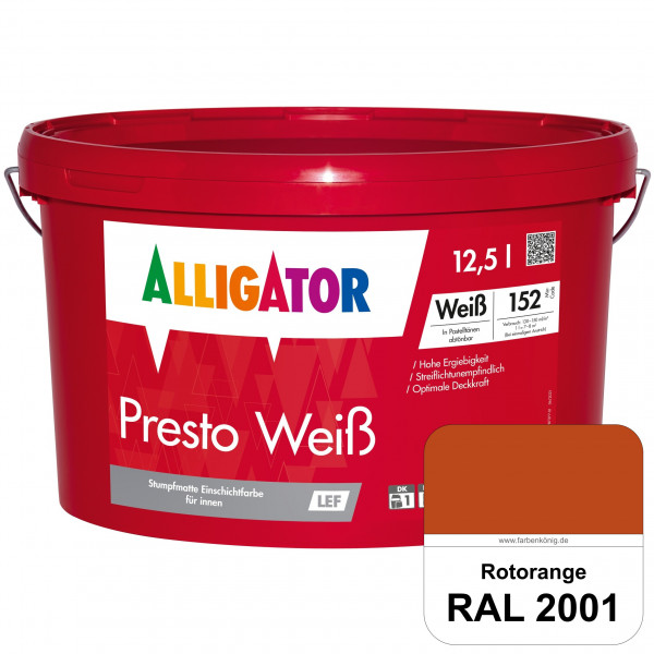 Presto Weiß LEF (RAL 2001 Rotorange)