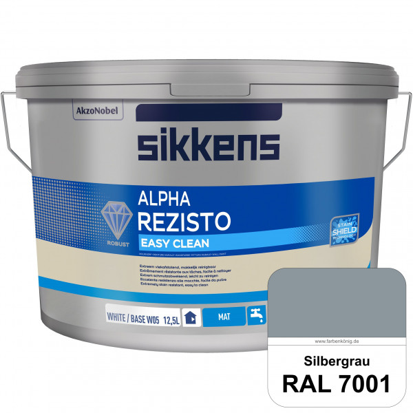 Alpha Rezisto Easy Clean (RAL 7001 Silbergrau) Extrem widerstandsfähige & matte Innenfarbe