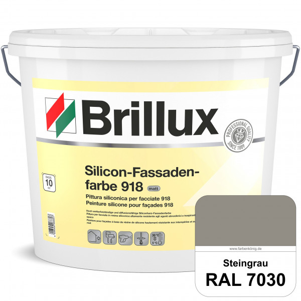 Silicon-Fassadenfarbe 918 (RAL 7030 Steingrau) matt, hoch wetterbeständig und wasserabweisend