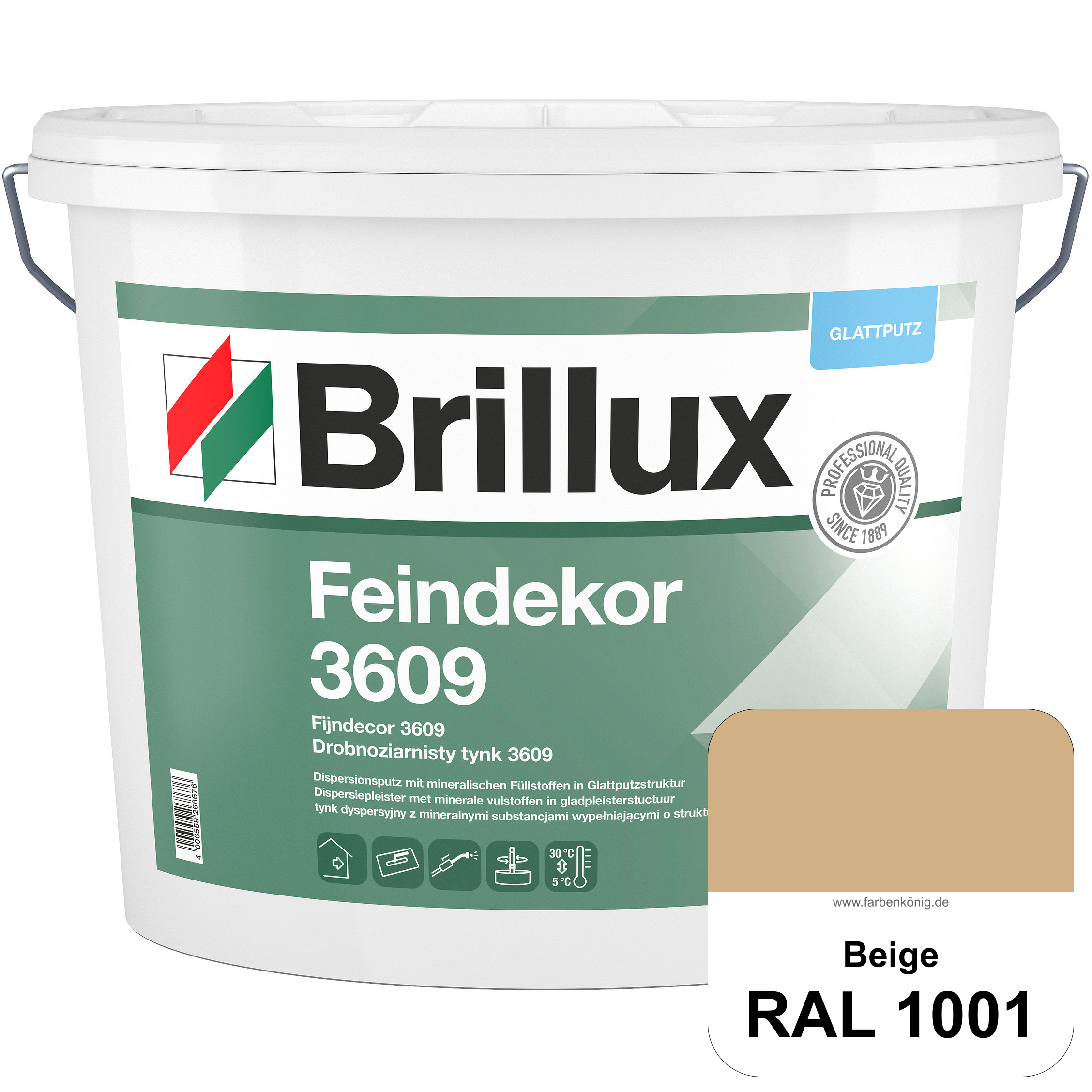 Brillux Feindekor ELF 3609 (RAL 1001 Beige) Glattputz nach DIN EN 15824 zur Erzielung dekorativer und strapa online kaufen