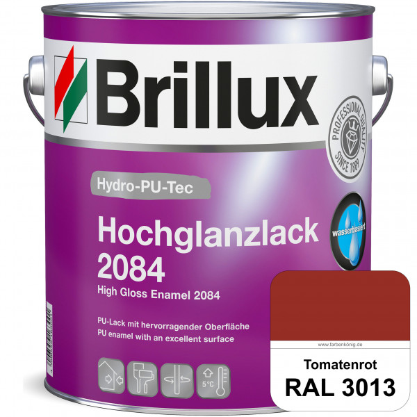Hydro-PU-Tec Hochglanzlack 2084 (RAL 3013 Tomatenrot) wasserbasierter Hochglanzlack für Holz, Zink,