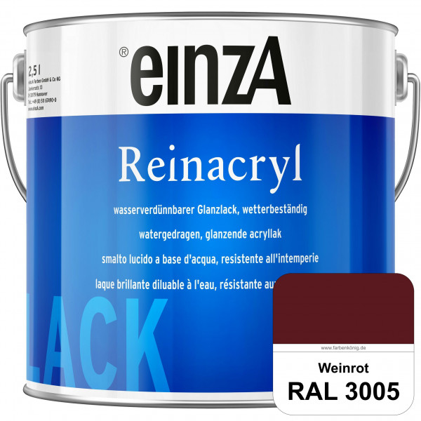 einzA Reinacryl (RAL 3005 Weinrot) wetterbeständige glänzende Acryl-PU-Lackfarbe