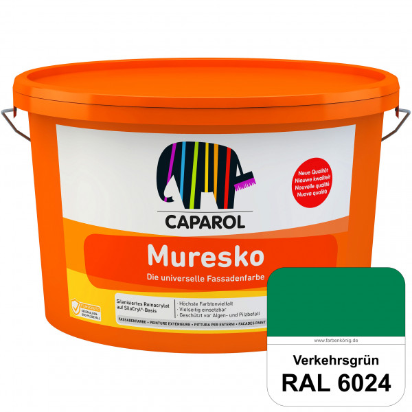 Muresko (RAL 6024 Verkehrsgrün) Silanisierte Reinacrylat-Fassadenfarbe auf SilaCryl®-Basis