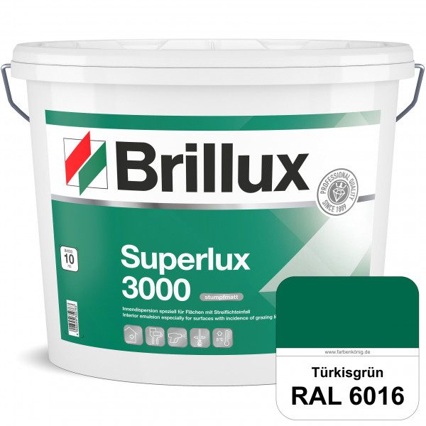 Superlux 3000 (RAL 6016 Türkisgrün) hoch deckende stumpfmatte Innen-Dispersionsfarbe - streiflichtun
