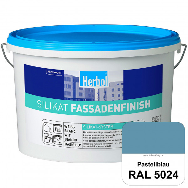 Silikat FassadenFinish (RAL 5024 Pastellblau) mineralische Fassadenfarbe für den natürlichen Fassade
