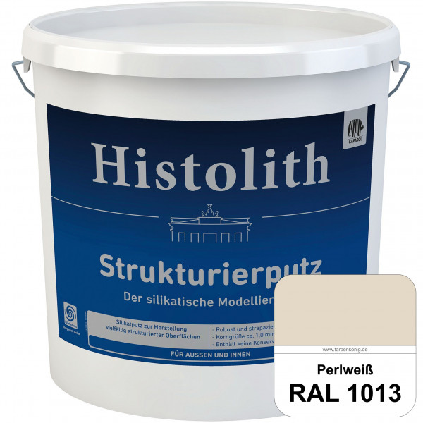 Histolith Strukturierputz (RAL 1013 Perlweiß) Der silikatische Modellierputz für Außen & Innen