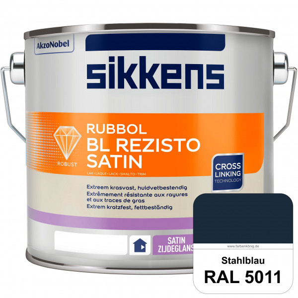 Rubbol BL Rezisto Satin (RAL 5011 Stahlblau) seidenglänzender und strapazierfähiger Lack (wasserbasi