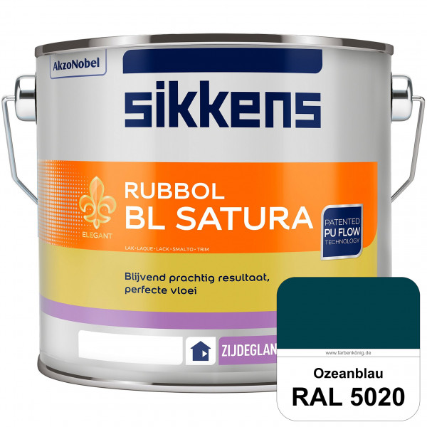 Rubbol BL Satura (RAL 5020 Ozeanblau) seidenglänzender PU-Lack (wasserbasiert) innen & außen