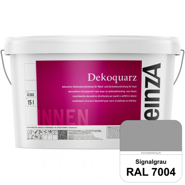 einzA Dekoquarz (RAL 7004 Signalgrau) Dekorative Strukturbeschichtung für Wand und Decke