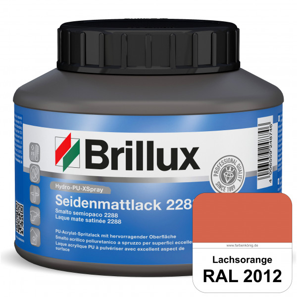 Hydro-PU-XSpray Seidenmattlack 2288 (RAL 2012 Lachsorange) hochwertiger Lack speziell für das XVLP-S