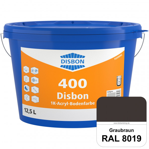 Disbon 400 1K-Acryl-Bodenfarbe (RAL 8019 Graubraun) Dispersionsbeschichtung für mineralische Bodenfl