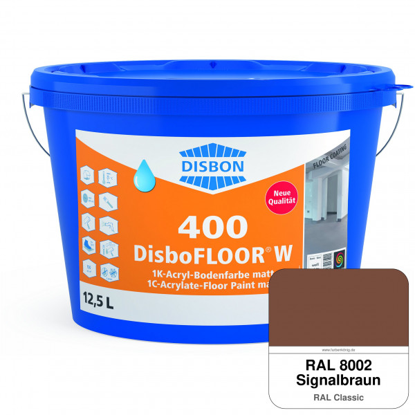DisboFLOOR W 400 1K-Acryl-Bodenfarbe (RAL 8002 Signalbraun)