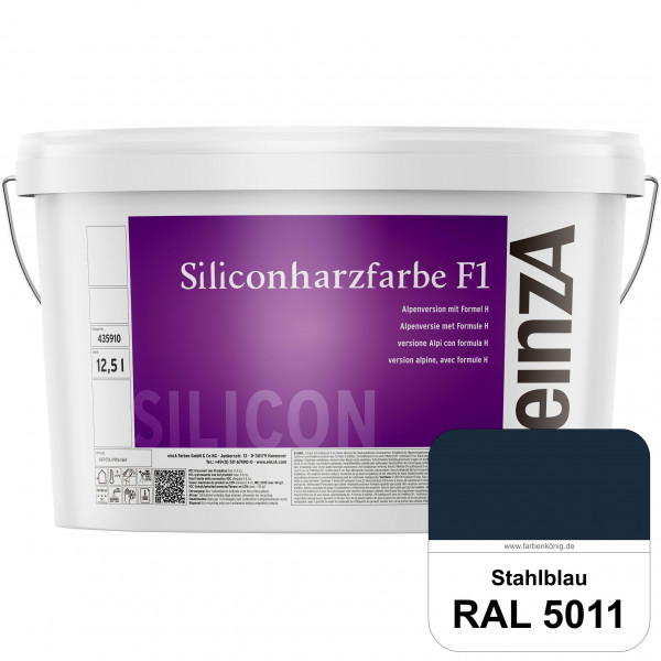 einzA Siliconharzfarbe F1 (RAL 5011 Stahlblau) Universal Siliconharz-Fassadenfarbe, kalkmatt, wetter