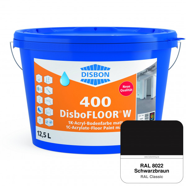 DisboFLOOR W 400 1K-Acryl-Bodenfarbe (RAL 8022 Schwarzbraun)