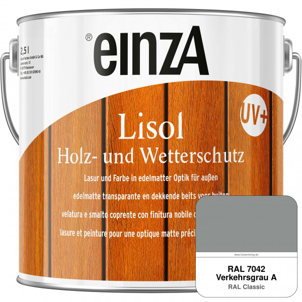 einzA Lisol Holz- und Wetterschutz Lasur und Farbe (RAL 7042 Verkehrsgrau A)