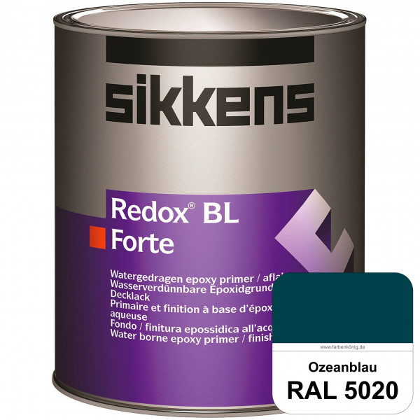 Redox BL Forte (RAL 5020 Ozeanblau) seidenmatte & wasserbasierte 2-K-Epoxidharzlack (innen)
