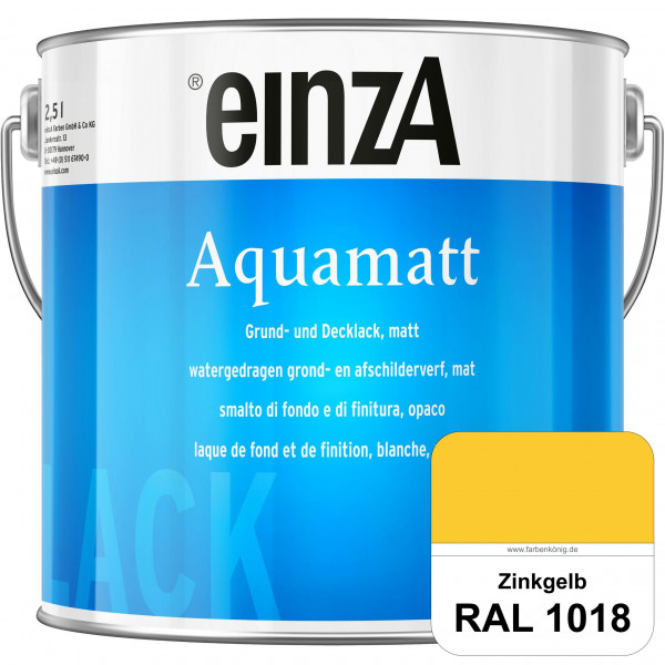 einzA Aquamatt (RAL 1018 Zinkgelb) Wasserverdünnbare Vorstreichfarbe & matte Lackfarbe