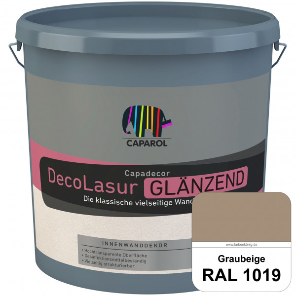 Capadecor DecoLasur Glänzend (RAL 1019 Graubeige) Glänzende Lasurfarbe auf Dispersionsbasis (innen)